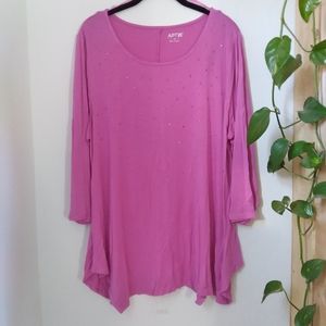 Sparkling rhinestone tunic blouse